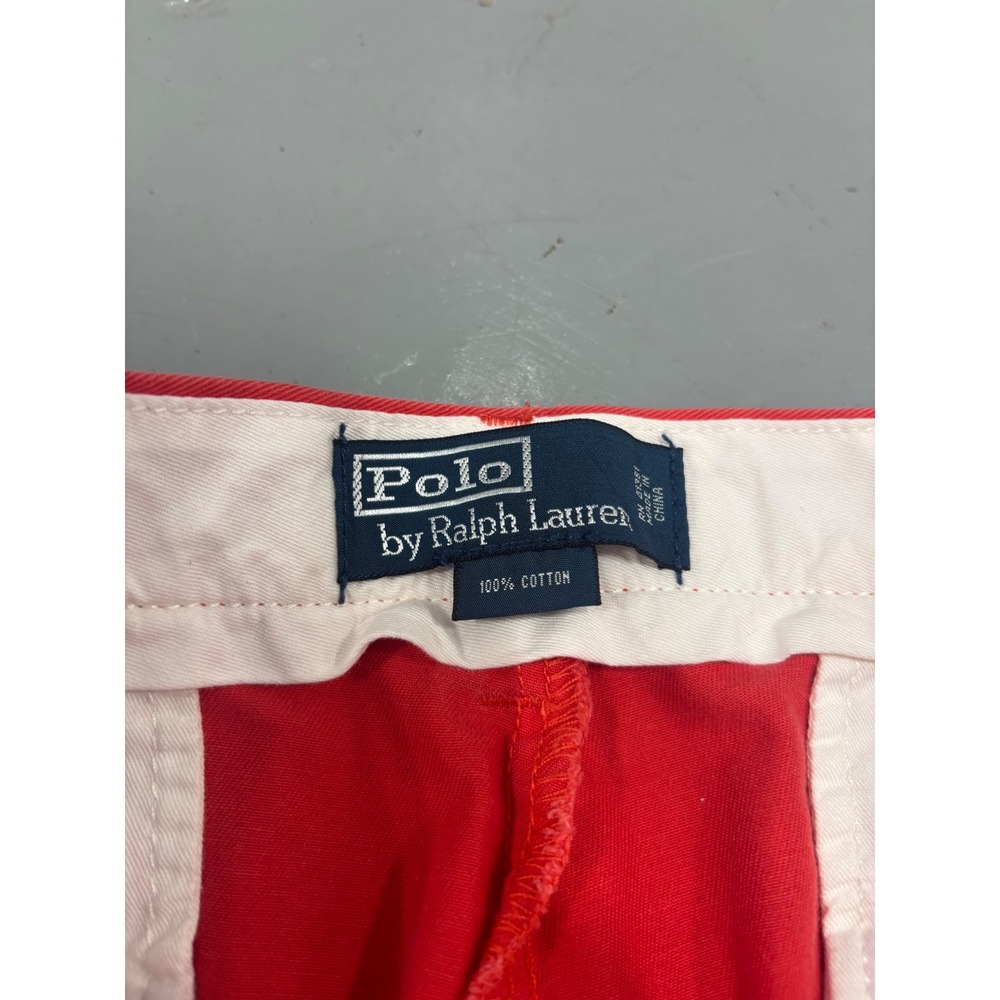 Polo Ralph Lauren Mens Red Chino Pants 35x30 Straight Leg 100% Cotton Twill - Picture 3 of 8